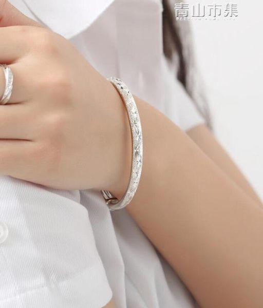 銀手鐲女999純銀手鍊貴妃滿天星送女友日韓簡約百搭情人禮物 青山市集