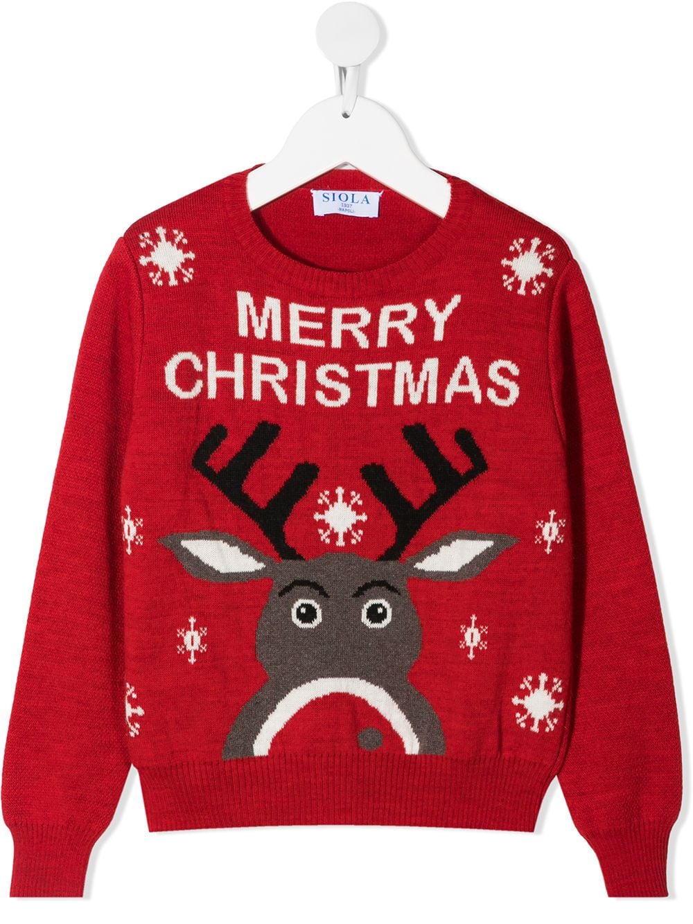 Siola - Christmas-motif intarsia-knit jumper - kids - Acrylic/Wool - 14 yrs - Red