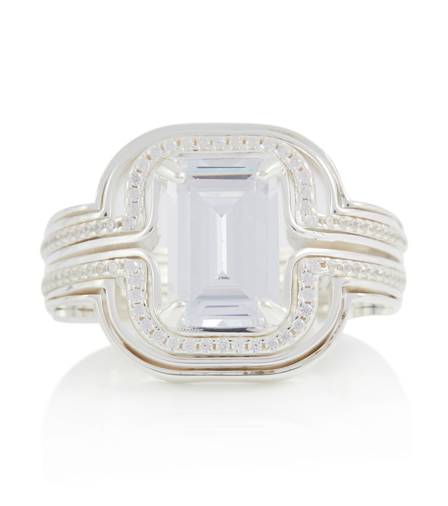 Embellished sterling silver ring