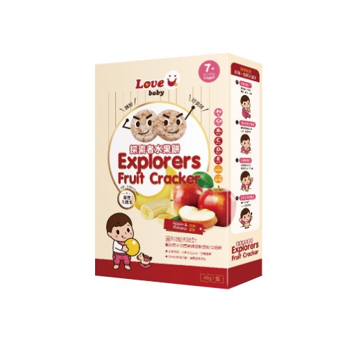 米大師 - 探索者水果餅-蘋果香蕉-淨重40公克/盒