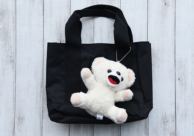 あちゃちゅむ ツインベア ファーポーチ 黒 クマ ぬいぐるみポーチ