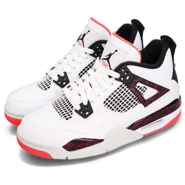 Nike Air Jordan 4 Retro GS Hot Lava 白 黑 紅 熱熔岩 喬丹 四代 女鞋 大童鞋【PUMP306】 408452-116