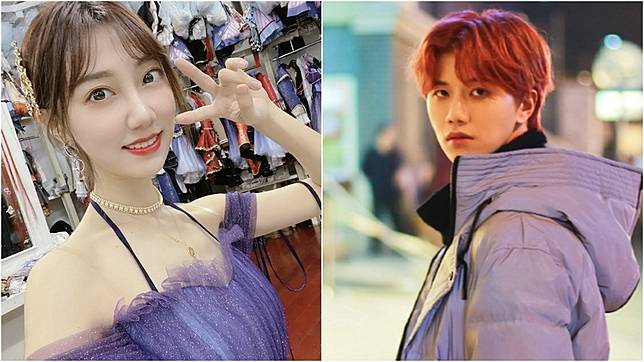 大陸女團「SNH48」成員馮薪朵(左)日前遭爆料和男星陸思恆(右)熱戀中。(圖／翻攝自馮薪朵微博、陸思恆惟博)
