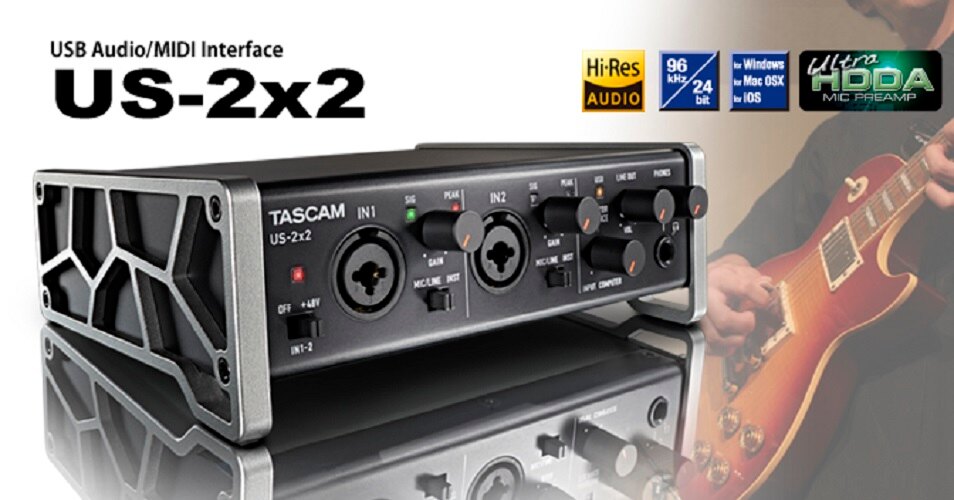 達斯冠 TASCAM US 2x2 USB 錄音介面 公司貨 2x2 OX X數位 支持 Windows Mac 吉他 直播 動態 錄音