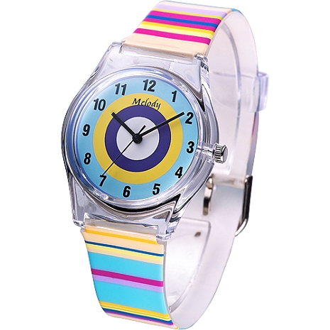 Hanna Melody俏皮多彩普普風膠帶錶