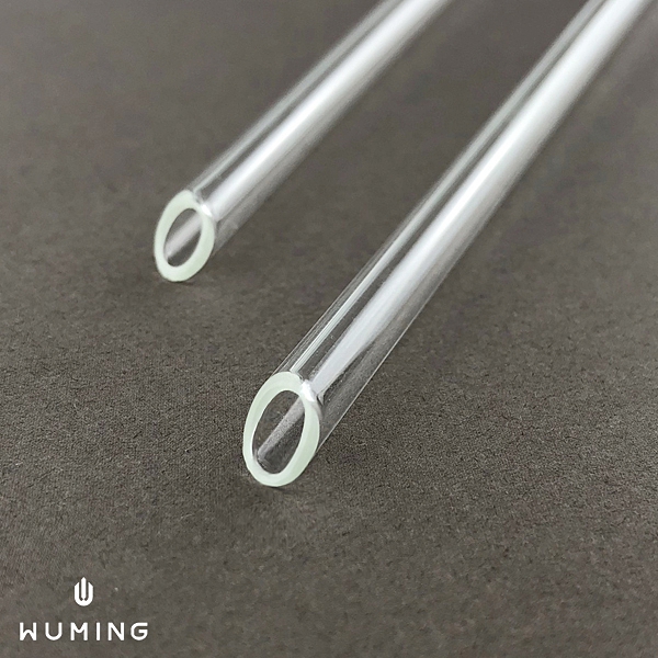 斜口玻璃直吸管 兩入一組 環保 耐熱 透明 直管 手搖飲 冰霸杯 杯子 馬克杯 隨身 『無名』 P05104