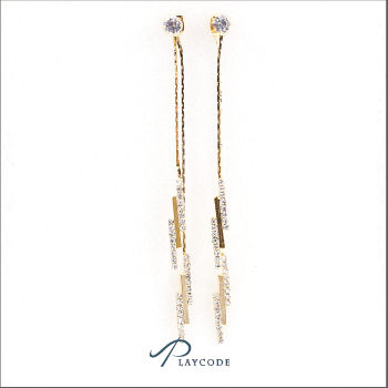 鋯石垂掛耳環 正韓飾品現貨 金色