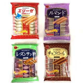北日本BOURBON 北海道牛奶威化餅/白蘭地乳香酥餅/葡萄夾心餅乾/巧克力醬厚酥