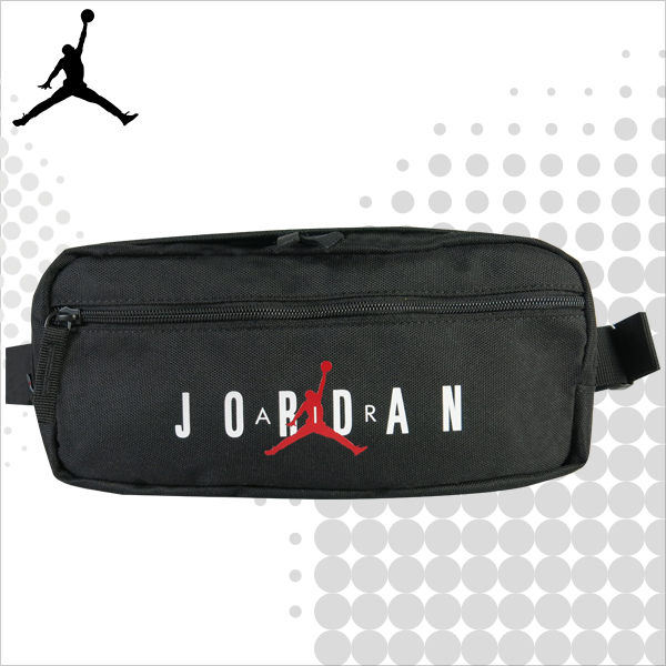 JORDAN 喬丹 腰包 運動腰包 飛人 經典LOGO 休閒側背包 黑色 9A0201 得意時袋