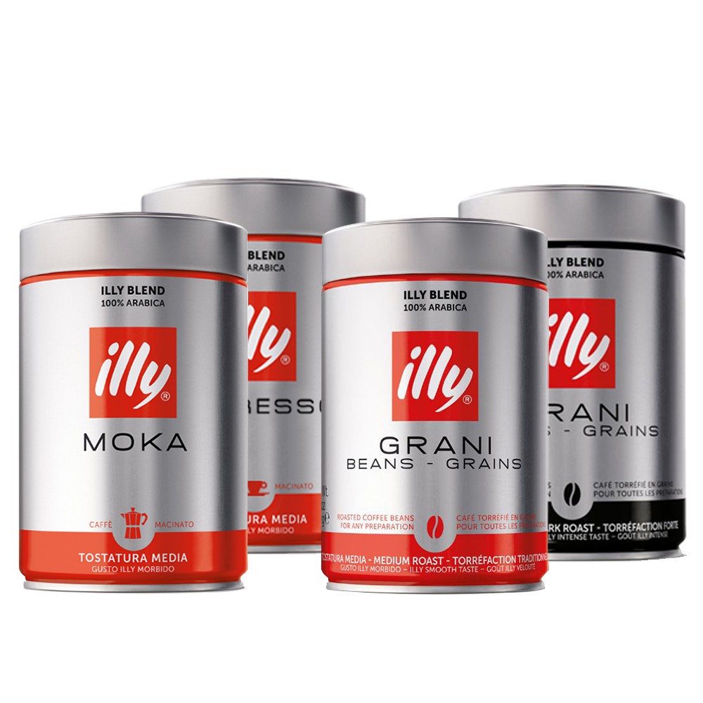 郊油趣 義大利 illy 咖啡系列 2罐組 烘培 咖啡豆、咖啡粉 中焙 深焙 摩卡 250g/罐