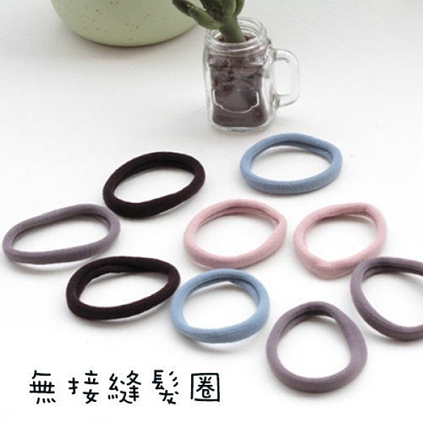 無接縫 高彈力毛巾髮圈 (咖啡色系)