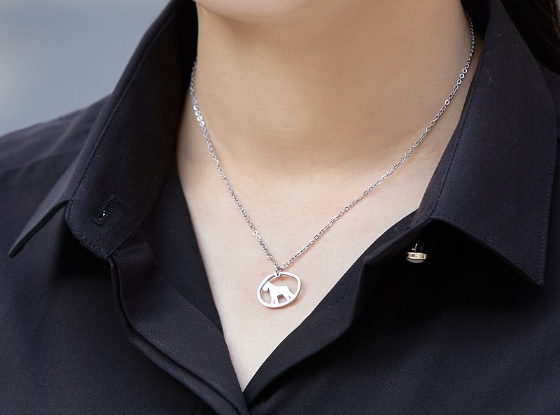 【五倍券優惠】三件套組 狗狗小印章系列- 雪納瑞 -手鍊項鍊耳環