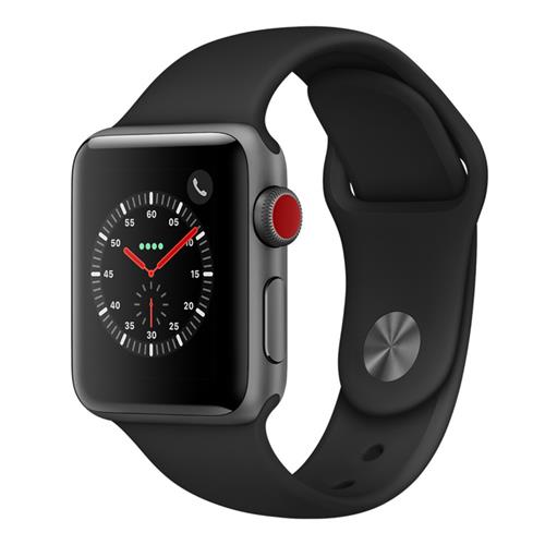 Apple Watch Series 3 (GPS + 行動網路)，38 公釐太空灰色鋁金屬錶殼搭配黑色運動型錶帶。人氣店家好物聯網的COSTCO代購專區、Apple產品、週邊有最棒的商品。快到日本N