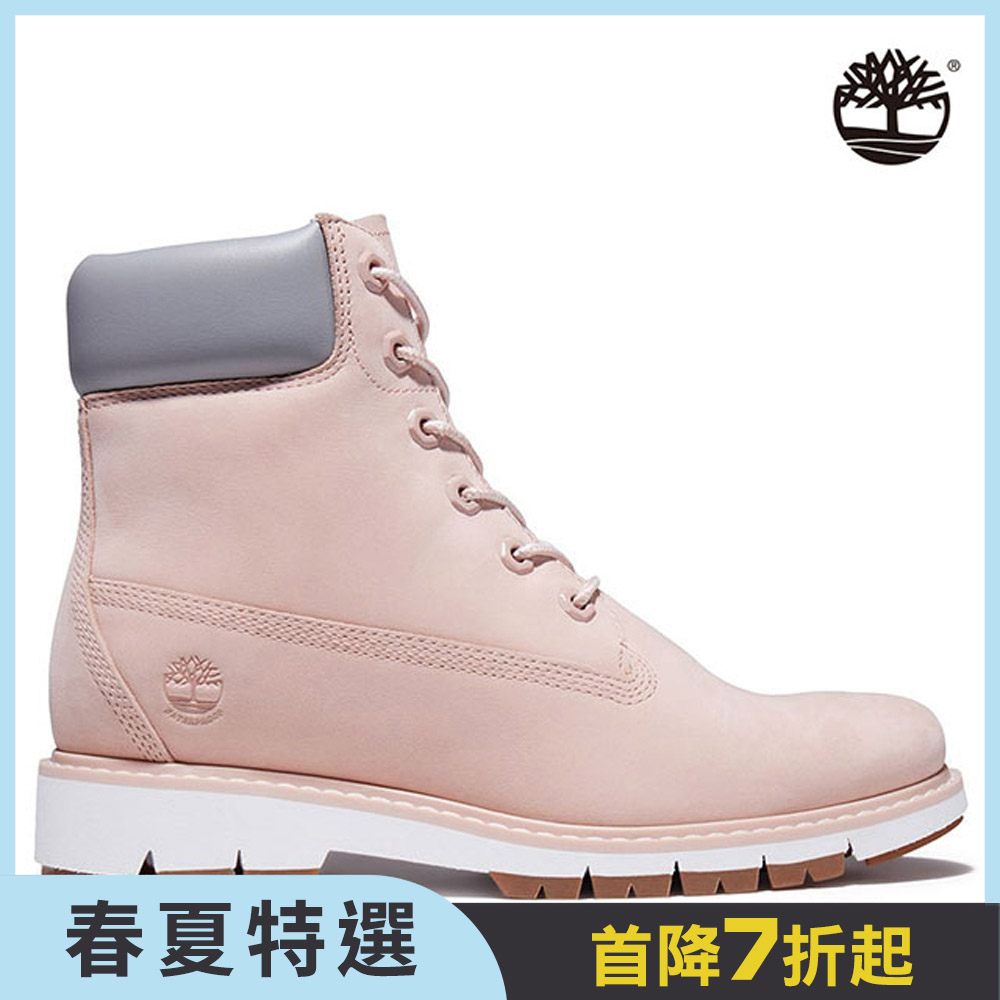 Timberland 女款淺粉色磨砂革LUCIA WAY防水6吋靴|A2EU4662