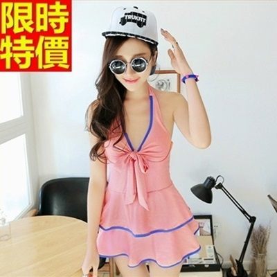 連身泳衣-音樂祭甜美蛋糕裙保守遮肚裙式|泳裝-[時尚巴黎]