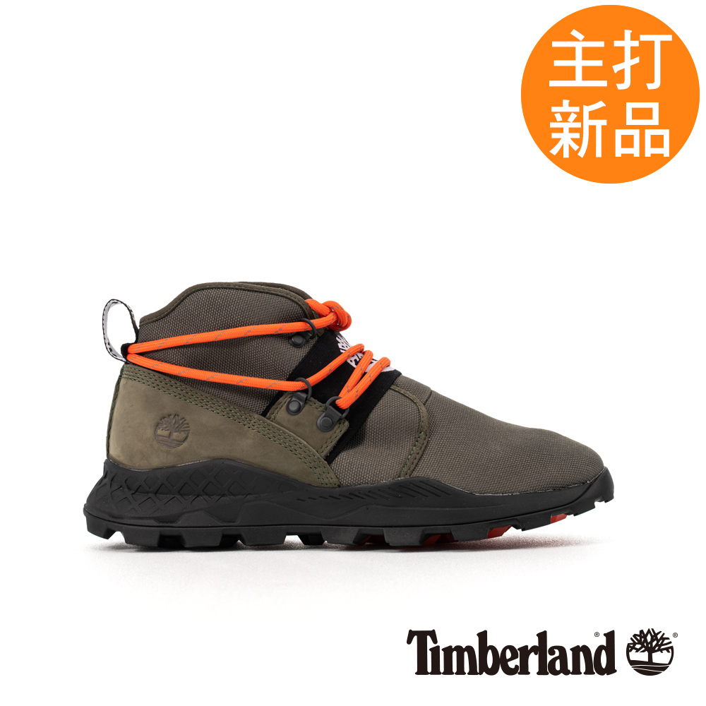 Timberland 男款深綠色皮革拼接Brooklyn Reboot休閒靴|A2BUDA58