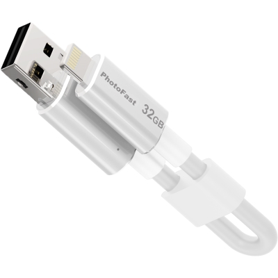 全世界首創線型式隨身碟，亦可當充電線使用影音串流：可直接讀取播放，不佔用手機記憶體 一端為USB 一端為專用8pin雙接頭搭配專用免費App應用程式 輕鬆備份聯絡人、行事曆、照片