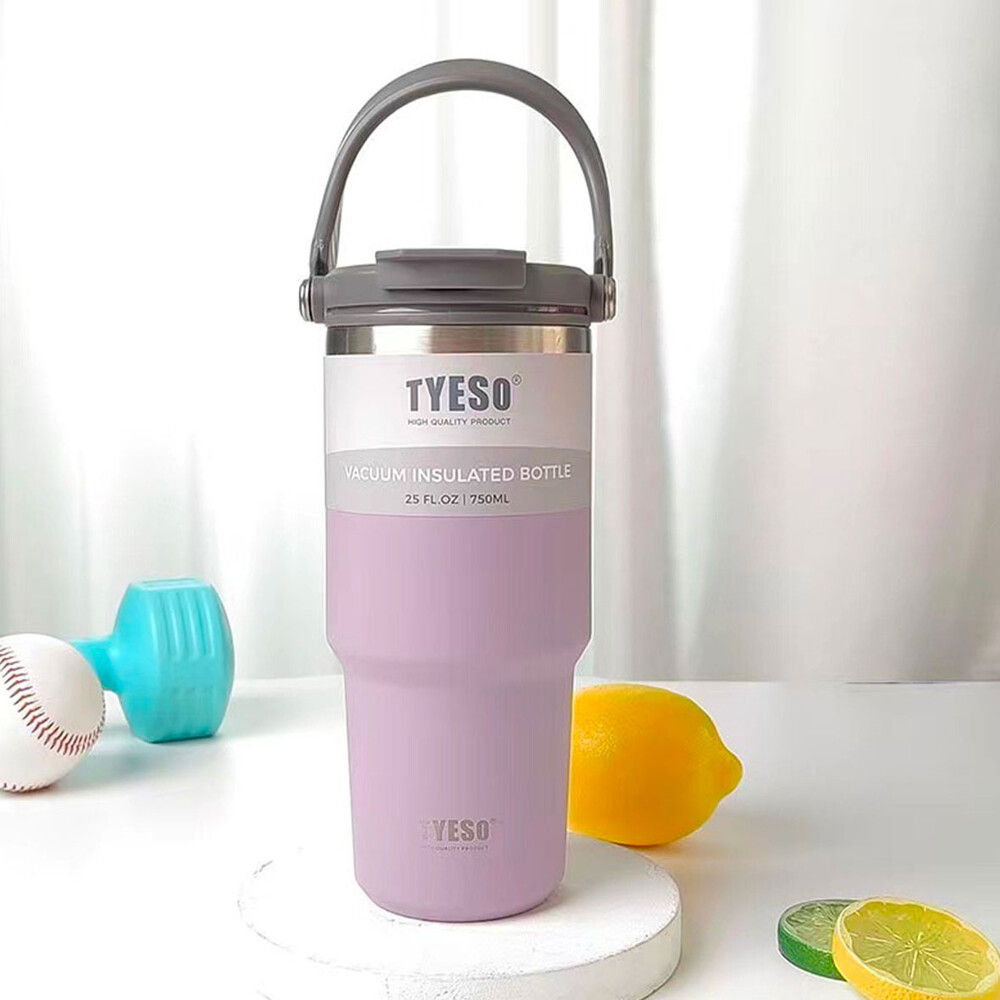 tyeso 不鏽鋼雙飲口手提保溫瓶 750ml 保溫杯 環保杯 手搖飲 咖啡杯