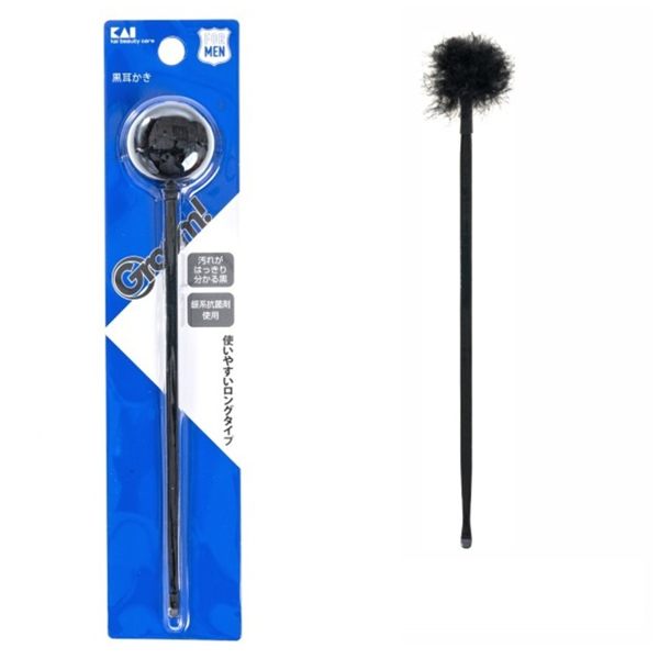 日本貝印 (KAI) 羽毛抗菌銀離子耳扒 - 黑 HC-3036