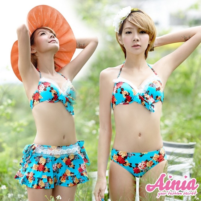 【首購免運】myBRA熱情夏威夷碎花繽紛三件式泳衣 M-L AINIA