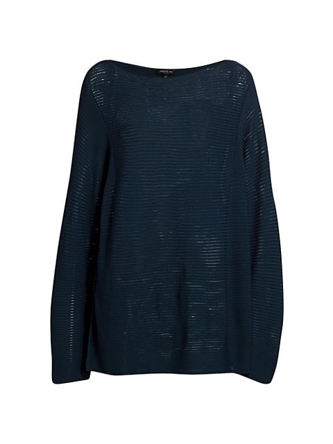 Featuring timeless Ottoman-style stitching, this boatneck sweater is knit in an overszied silhouette