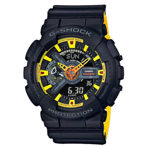 【CASIO卡西歐G-SHOCK 系列】全新配色_運動時尚_雙色錶帶_礦物玻璃_抗磁防水_男錶(GA-110BY)