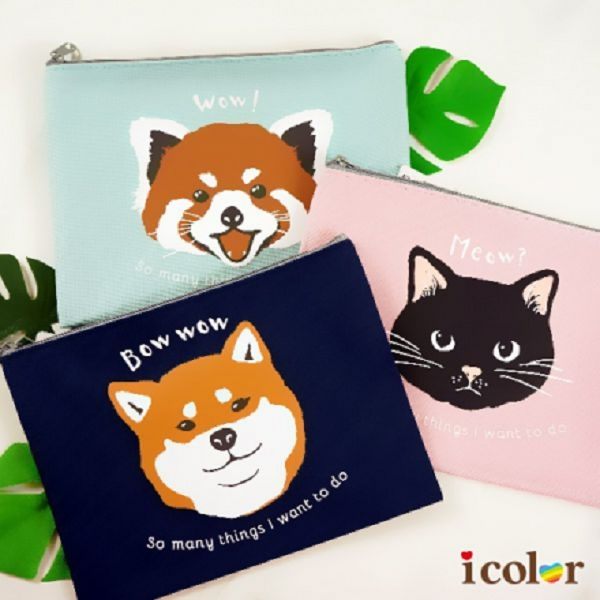 i color 動物方形萬用包 化妝包 收納袋(L)