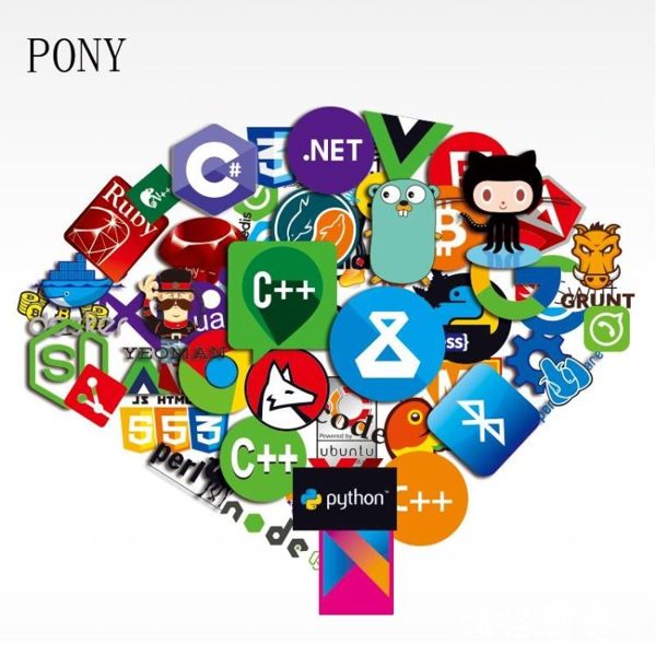 72張程序員軟件貼畫個性筆記本電腦行李箱貼紙滑板旅行箱貼防水-薇格嚴選