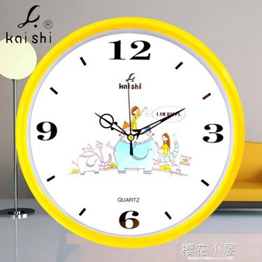 掛鐘客廳超靜音掛表創意時鐘兒童卡通臥室鐘表現代簡約石英鐘居家物語生活館