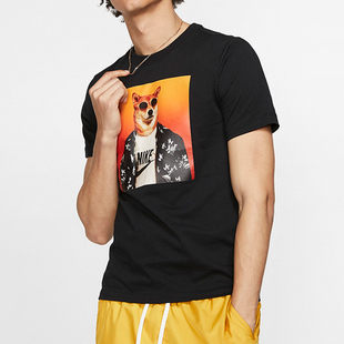 NIKE NSW TEE Story Pack 12 小狗 柴犬 墨鏡 短T BQ0186-010 黑 男