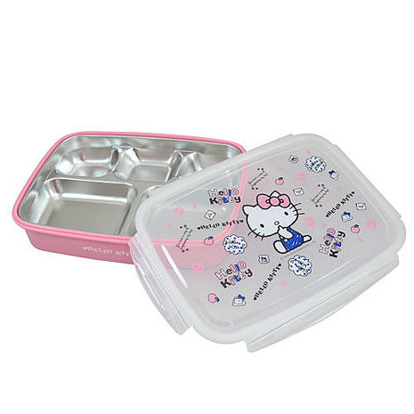【HELLO KITTY】凱蒂貓304不鏽鋼隔熱餐盒-手繪 KS-8150