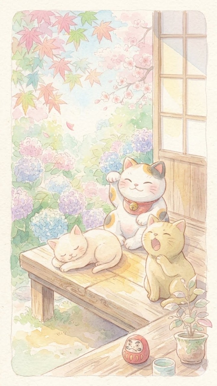招き猫のひなたぼっこ