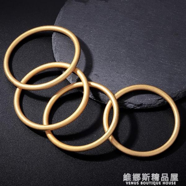 古法黃金足純銀傳承手鐲男女情侶網紅飾品沙金鐲子情人母親節禮物 維娜斯