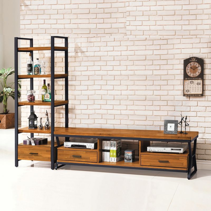 【RA712-2】 格維納2尺書架 寬2×深1.3×高5.9尺 $4,620【RA712-3】 格維納6尺電視櫃 寬6×深1.3×高1.7尺 $6,160【商品規格】＊全木心板正面PVC塑膠貼皮＊鐵腳