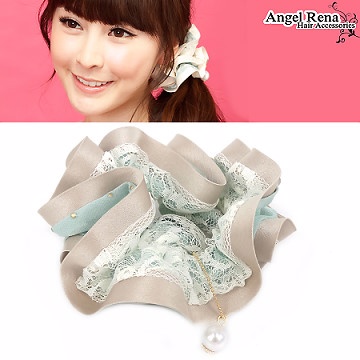 ☻Angel Rena Hair Accessories ☻髮型美人，流行最速報 ☻美麗變身，甜心髮飾小物----------------------------------------- 蕾絲雪紡雙