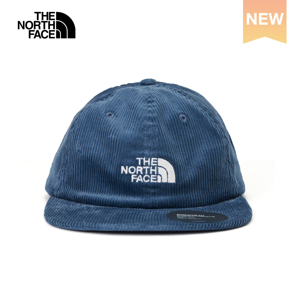 The North Face北面男女款藍色舒適燈心絨可調節運動帽｜7WJQHDC