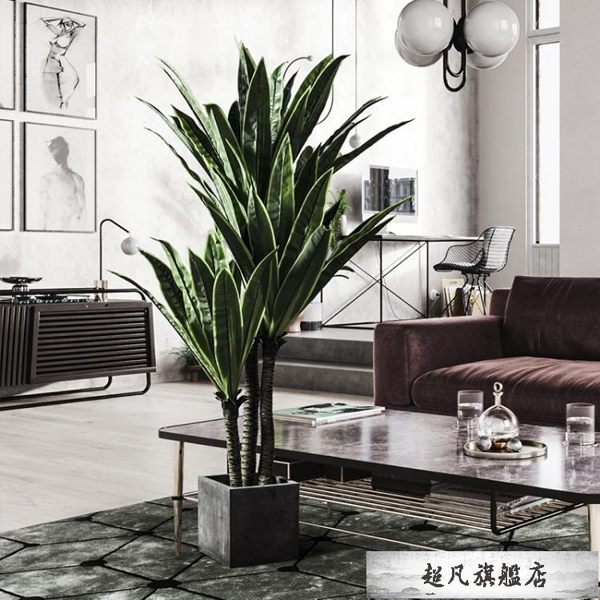 仿真植物 歐式仿真綠植盆栽擺件家居樣板間客廳辦公室裝飾品巴西樹大型盆景