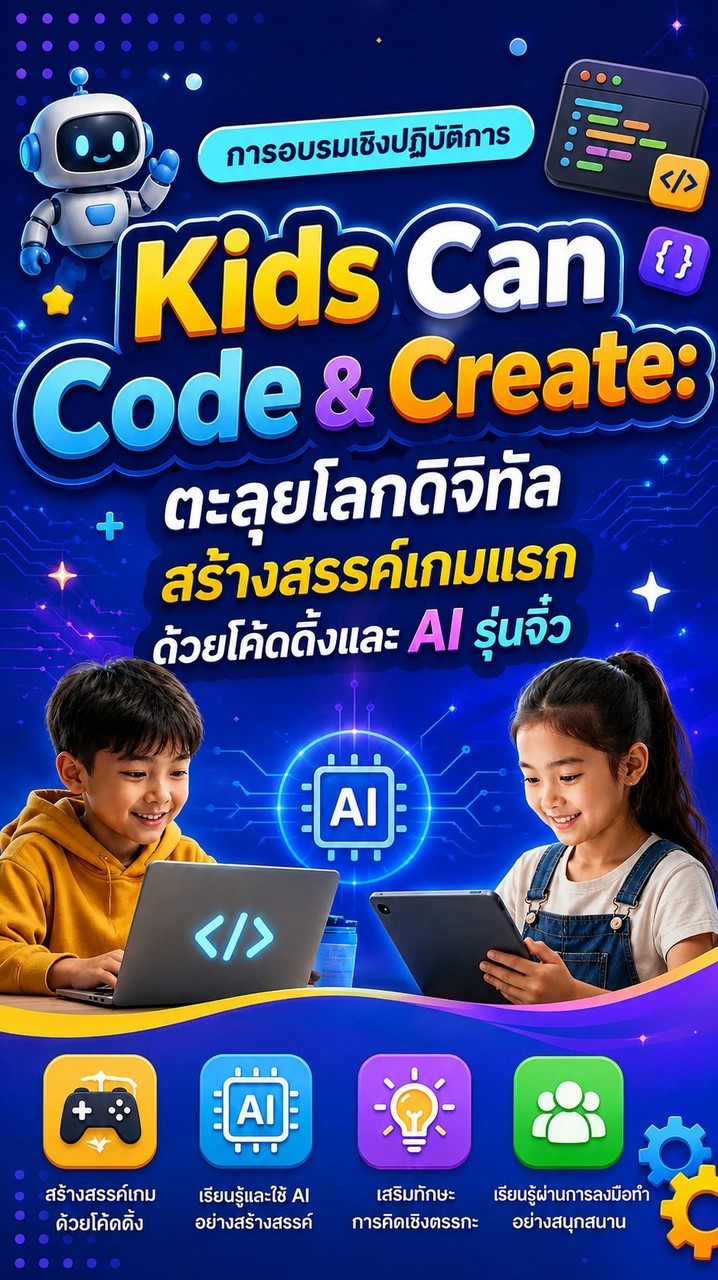 การอบรมเชิงปฏิบัติการ “Kids Can Code & Create“