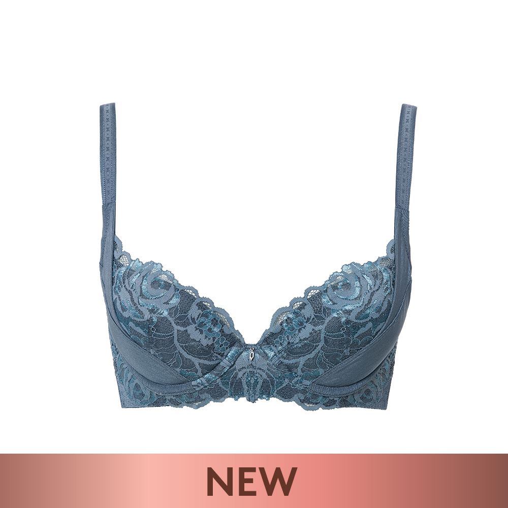 黛安芬-輕塑美型花露玫瑰系列 機能包覆集中 b-e罩杯內衣 知性灰｜16-8617 st