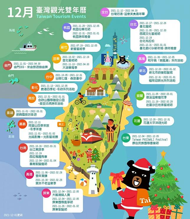 12月旅行何處去 一張圖帶你玩遍台灣 台灣好新聞 Line Today