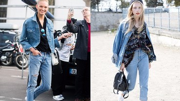 潮人街拍示範：丹寧 X 丹寧牛仔穿搭術