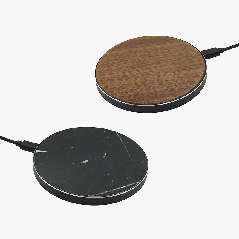 客製化禮物 胡桃木 真大理石 無線充電盤充電線 木材 大理石 原木