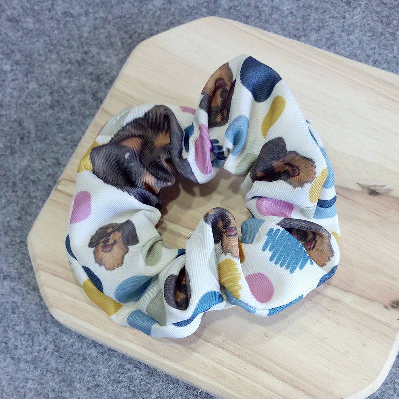狗狗圖案髮圈，獨一無二，純手工車縫