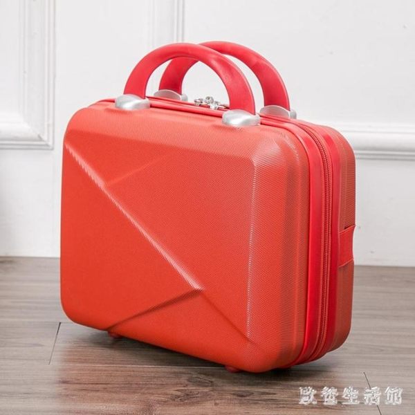 化妝箱 大紅化妝箱陪嫁子箱便攜迷你小旅行箱可愛女士短途手提箱子 LC2055 【歐爸生活館】