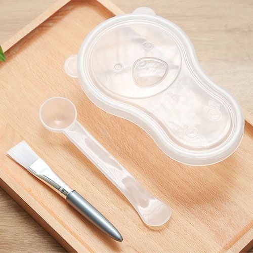 【199免運】卡通小熊面膜套裝工具組 保養品DIY 面膜碗 軟毛刷