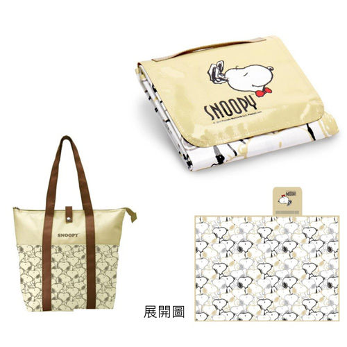 史努比 保溫袋休閒墊快樂野餐組SP-K050F+SP-H052F