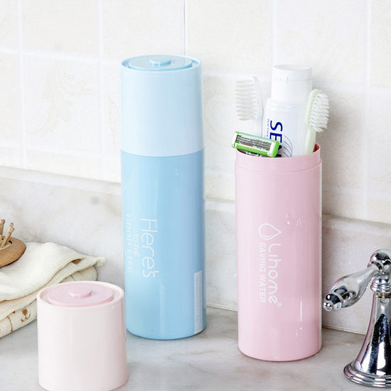 ♚MY COLOR♚旅行電池造型洗漱盒 收納 牙刷 牙膏 旅行 出差 衛生 乾淨 文具 餐具【J58-1】