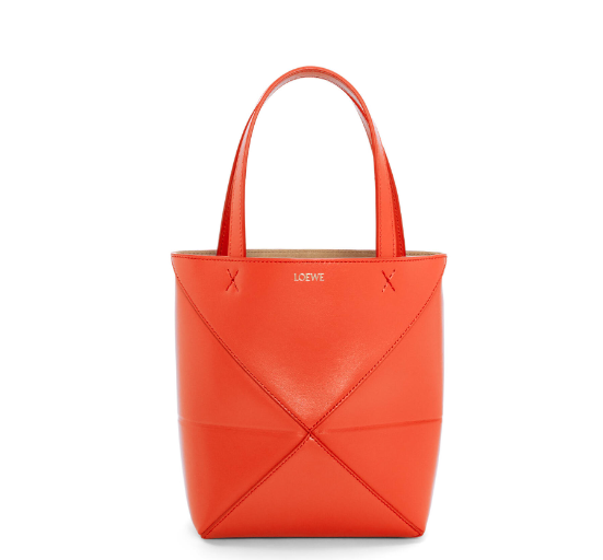 LOEWE 新上市 手提斜背包 Mini Puzzle Fold Tote in shiny calfskin