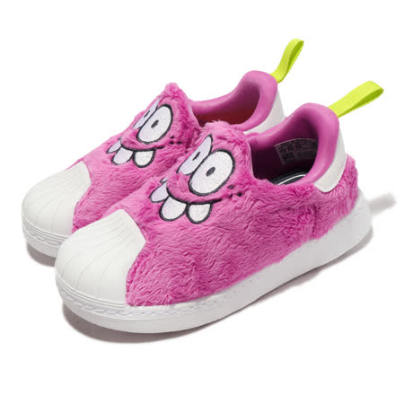 adidas 休閒鞋 Superstar 360 I 童鞋 小童 桃紅 絨毛 襪套 聯名 GW3308
