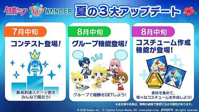 休閒點擊手遊 初音未來 Tap Wonder 公開夏季預定更新內容泳裝初音期間限定推出 Qooapp Line Today